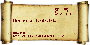 Borbély Teobalda névjegykártya